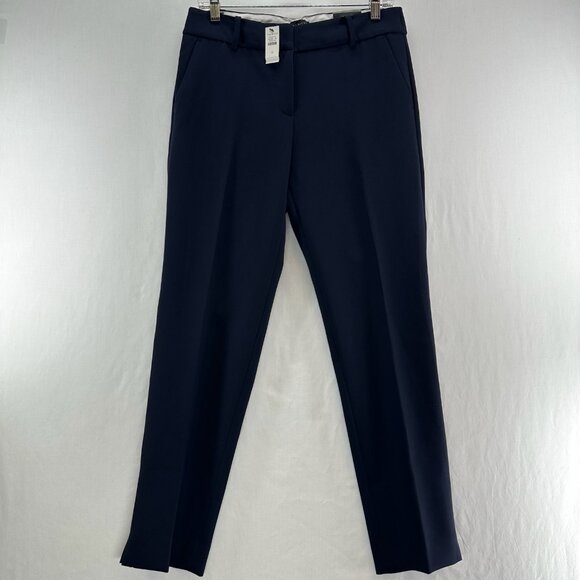 Talbots Hampshire Ankle Pants Womens 4 Mid-Rise Curvy Straight Stretch Navy Blue - Picture 1 of 12